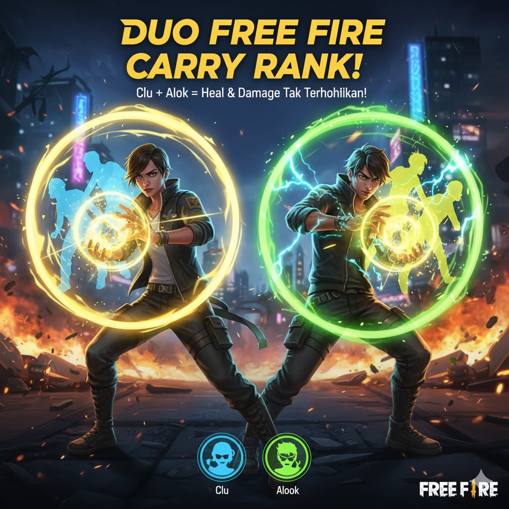 Duo Free Fire Carry Rank: Clu + Alok = Heal & Damage Tak Terhentikan!