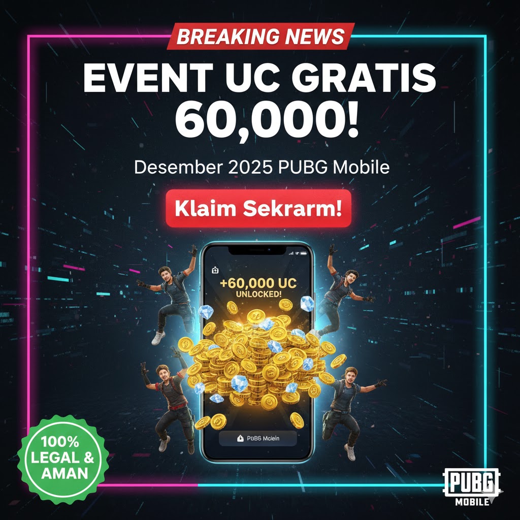 Event UC Gratis 60.000 Desember 2025 PUBG Mobile – Klaim Sekarang!