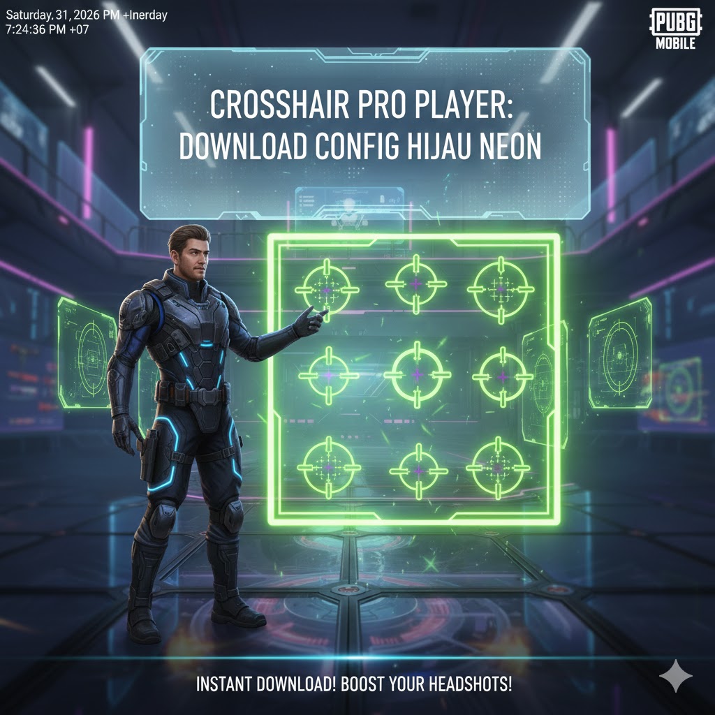 Crosshair PUBG Mobile Pro Player: Download Config Hijau Neon Erangel OB45 2026!