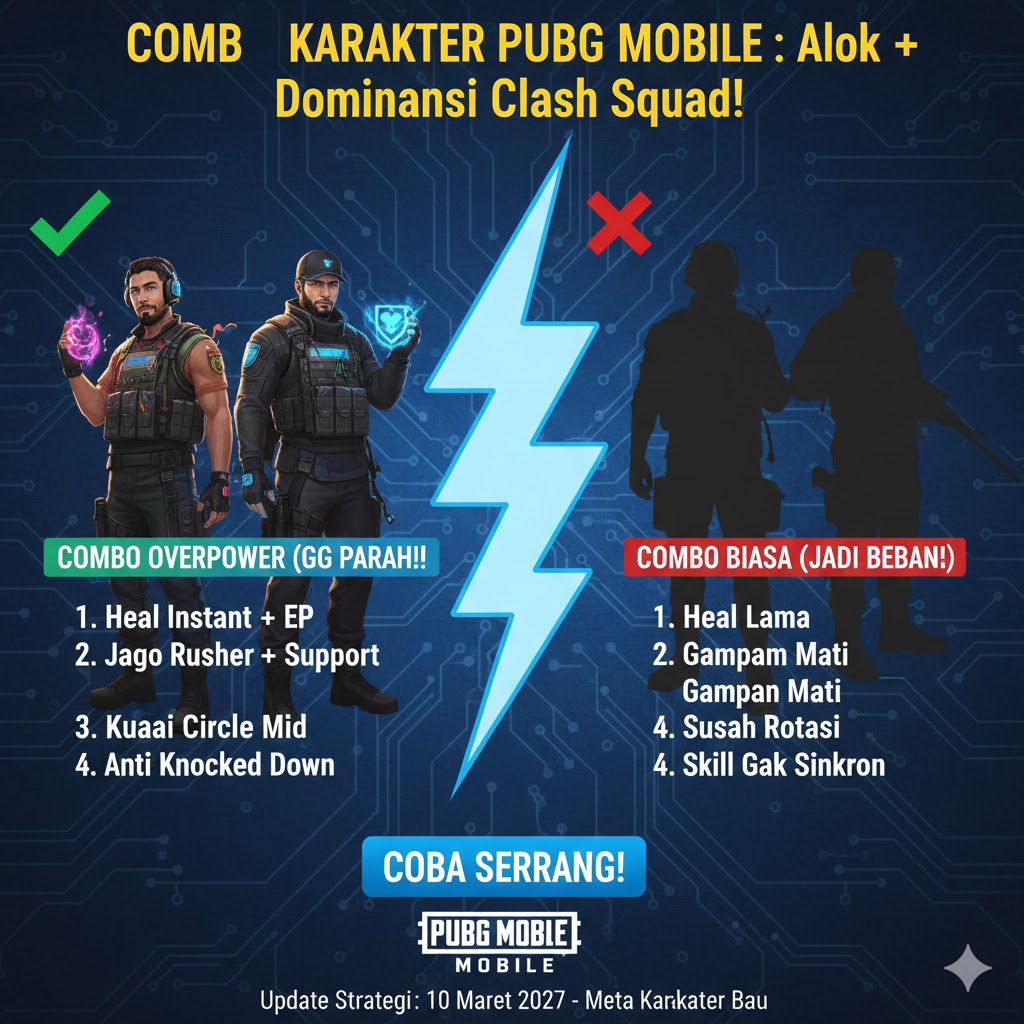 Combo Karakter PUBG Mobile: Alok + K Dominasi Clash Squad!