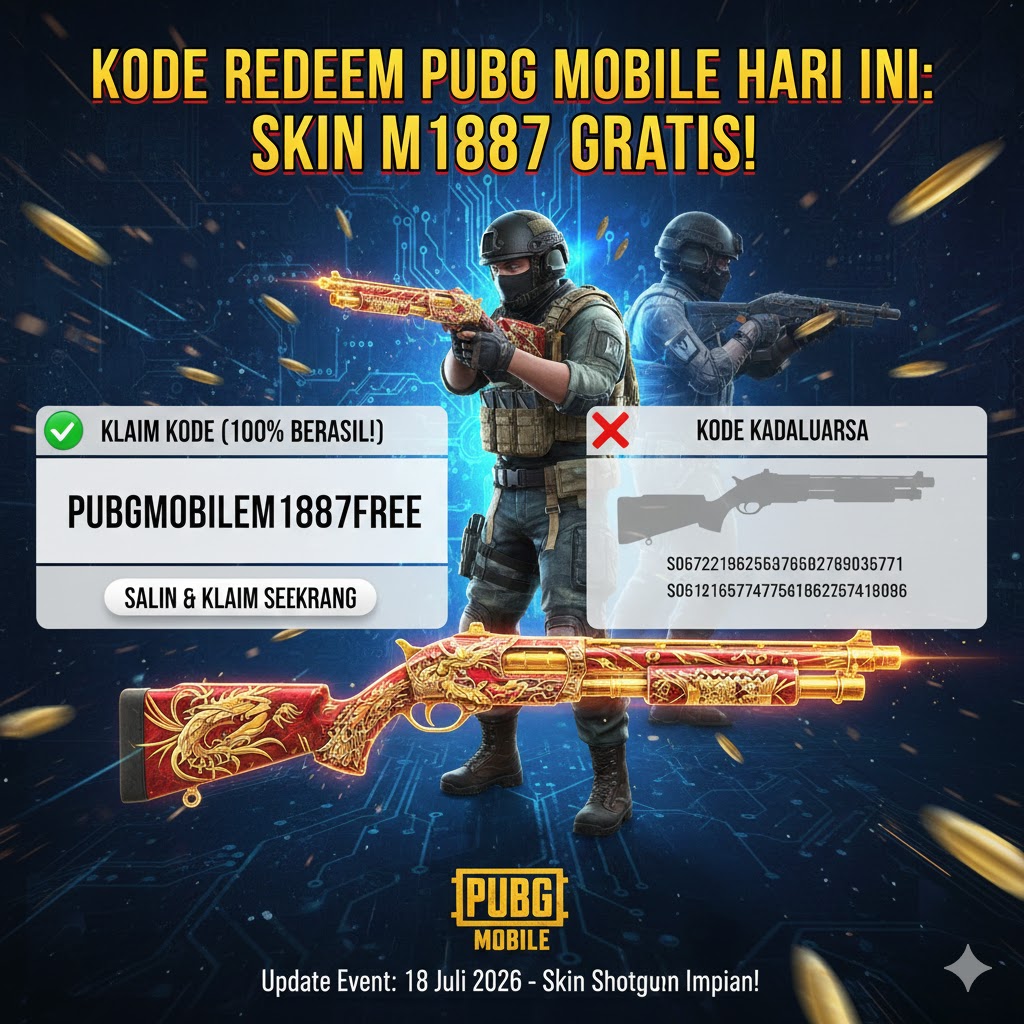 Kode Redeem PUBG Mobile Hari Ini: Skin M1887 Gratis!